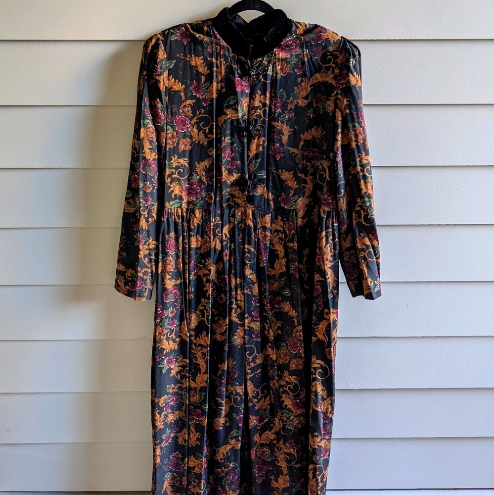 Vintage Plus Size Dark Academia Midi Dress